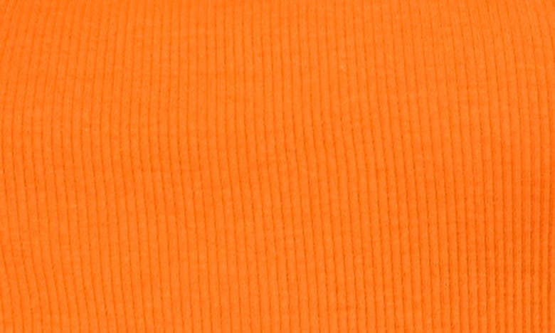 Shop 1.state Puff Sleeve Rib T-shirt In Scarlet Ibis Orange