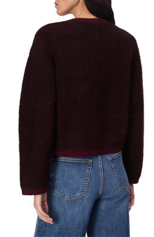 Shop Rag & Bone Kaia Boxy Bouclé Cardigan In Burgundy