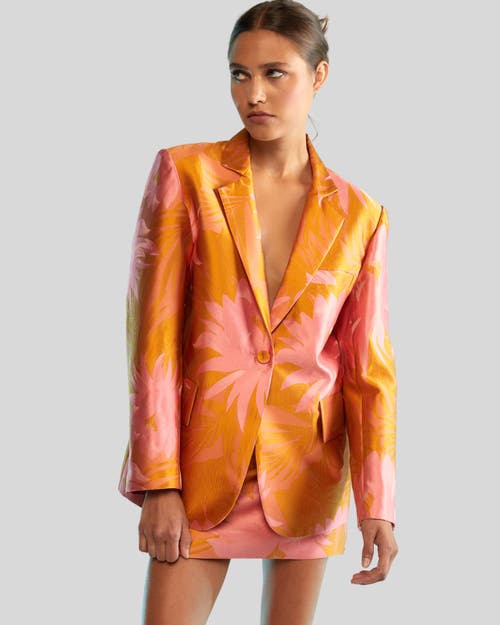 Shop Cynthia Rowley Harper Jacquard Blazer In Orange