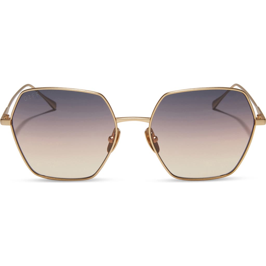 Diff Harlowe 55mm Gradient Square Sunglasses In Gold