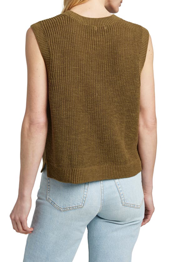 Shop Faherty Miramar Muscle Sweater Tank In Military Olive