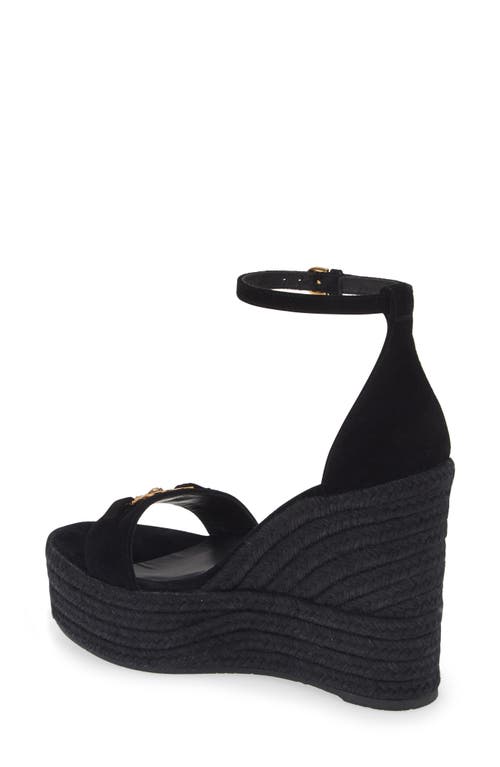 Versace Medusa '95 Espadrille Wedge Sandal In Black/ Gold