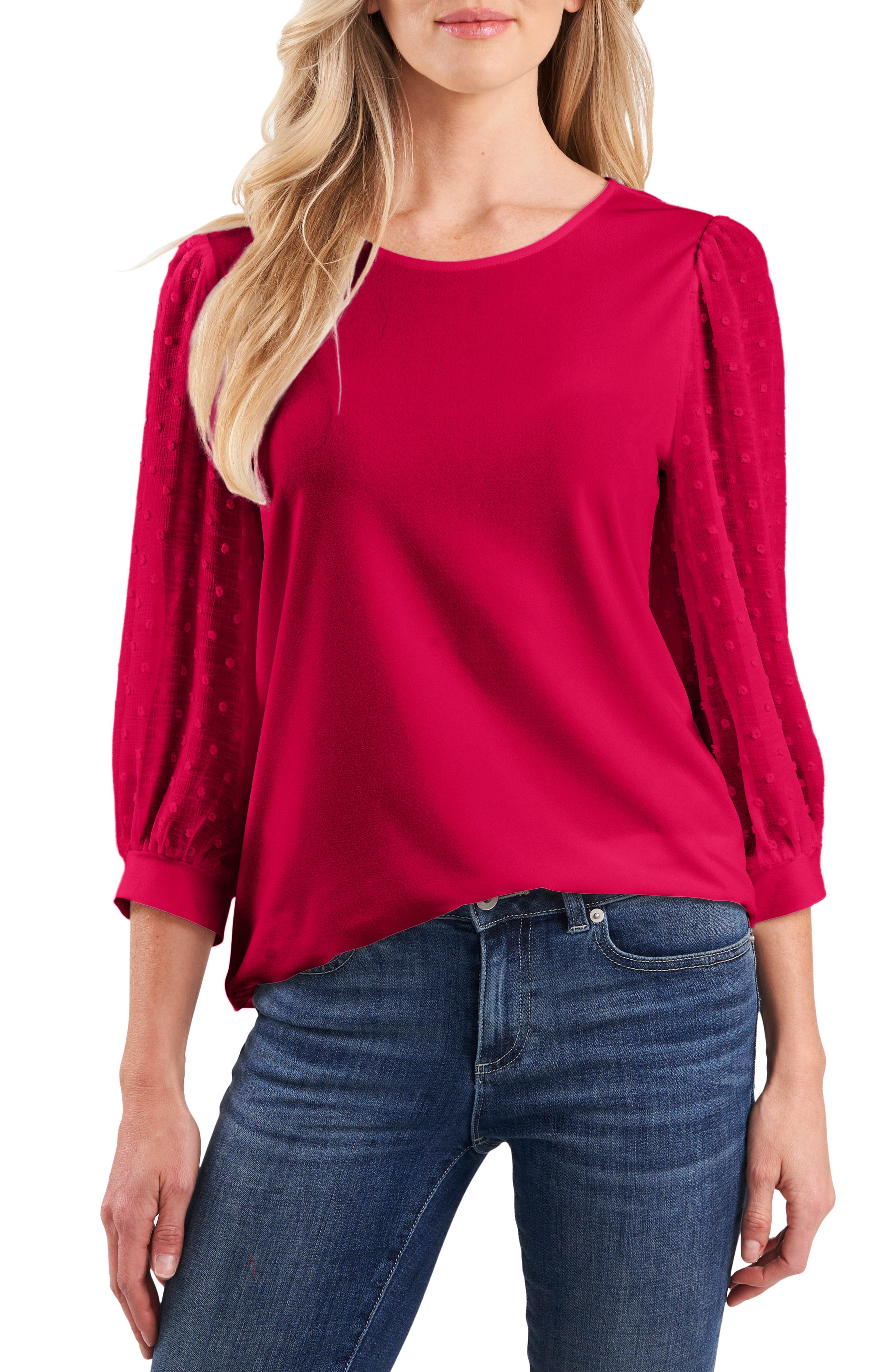 red formal blouse