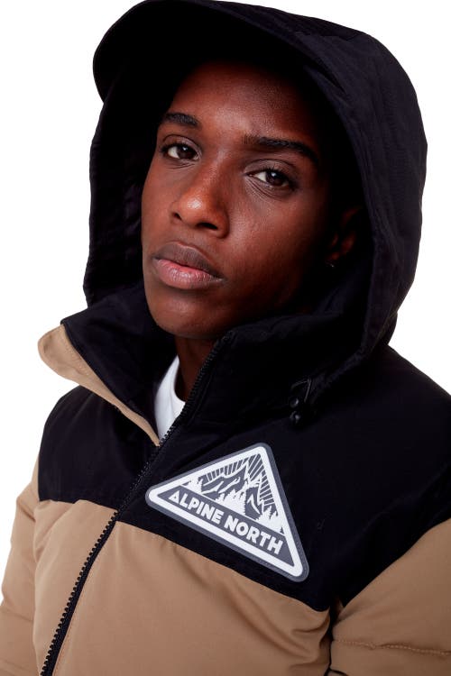 Alpine North Tuktut Men's Vegan Down (recycled) Retro Short Jacket In Camel