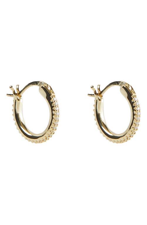 Pavé Cubic Zirconia Hoop Earrings in Gold/Silver