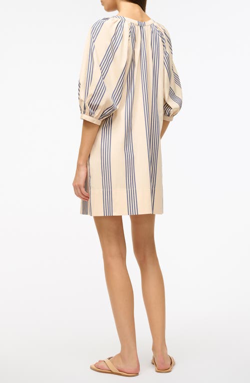 Shop Staud Vincent Stripe Shirtdress In Ivory/blue