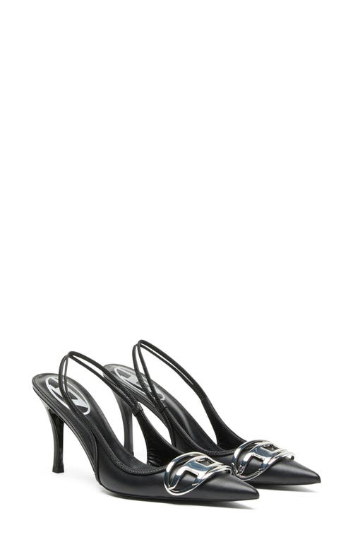 DIESEL Pointed Toe Slingback Pump Black at Nordstrom,