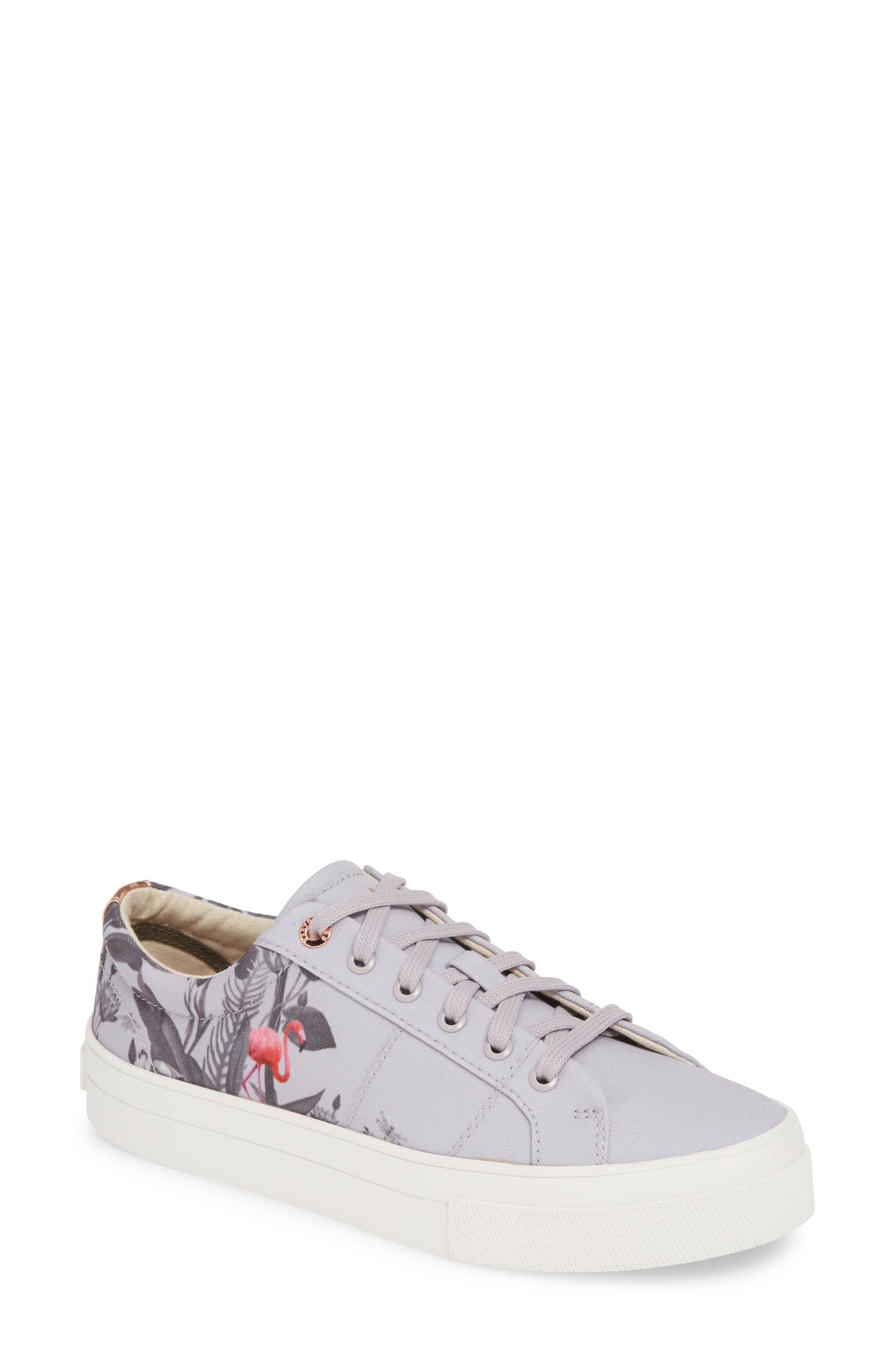 Ted Baker London Ephie Floral Print Platform Sneaker - Grey