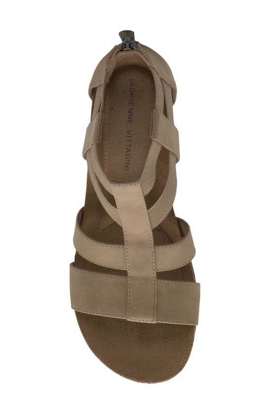 Shop Adrienne Vittadini Tariana Wedge Sandal In Light Taupe