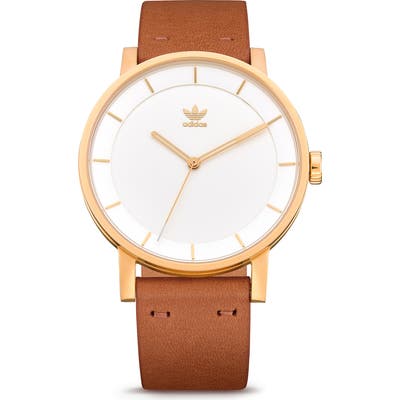 Adidas District Leather Strap Watch, 40Mm