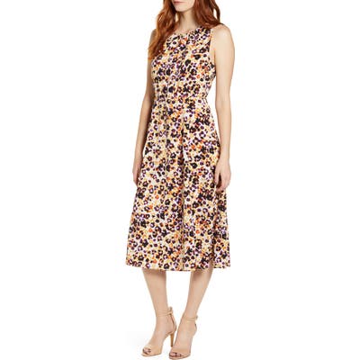 Bobeau Francis Tie Back Midi Dress, Brown