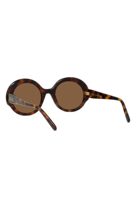 Loewe Thin 52mm Round Sunglasses In Dark Havana / Brown