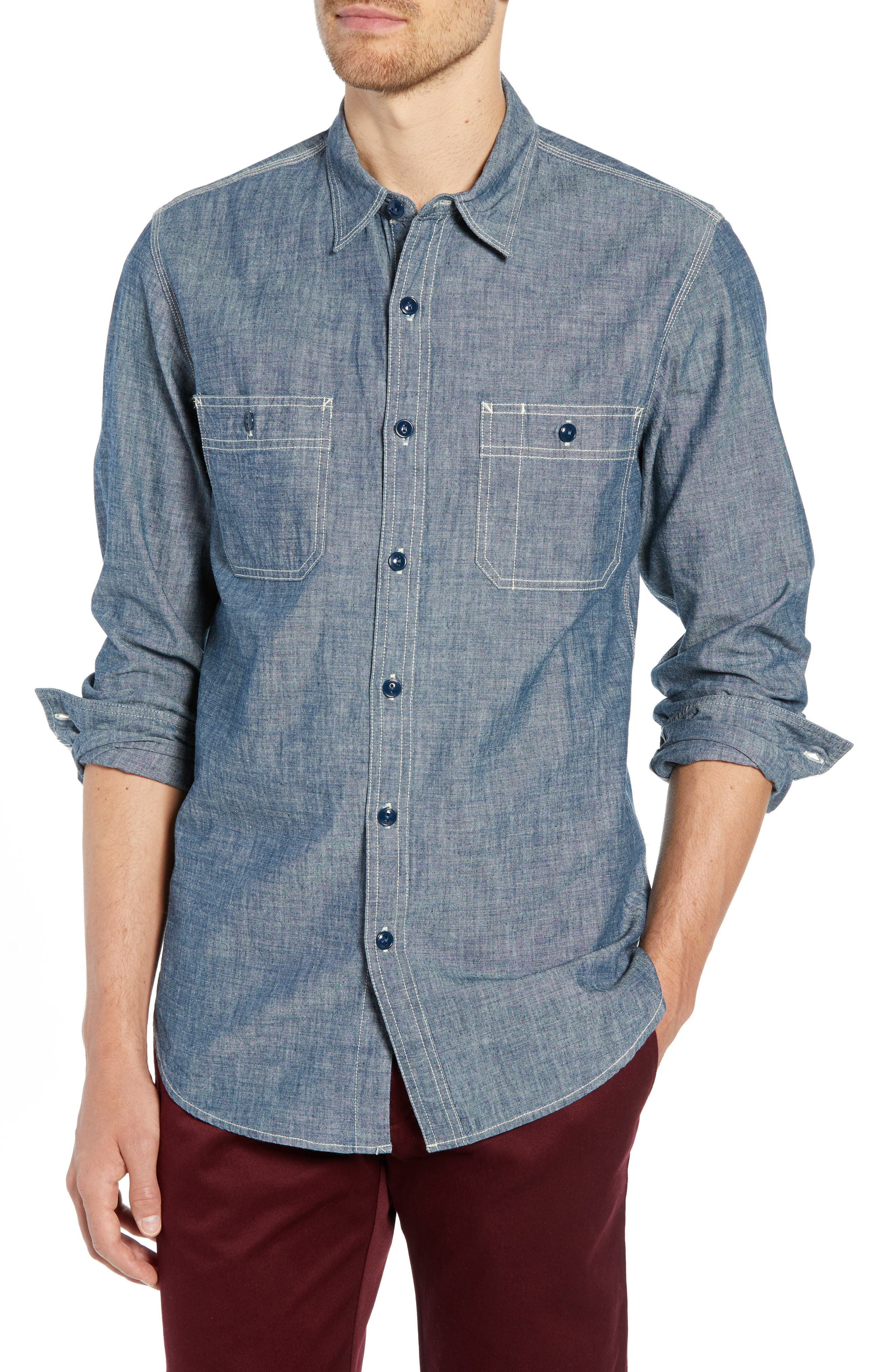 J Crew Wallace Barnes Japanese Chambray Sport Shirt Nordstrom