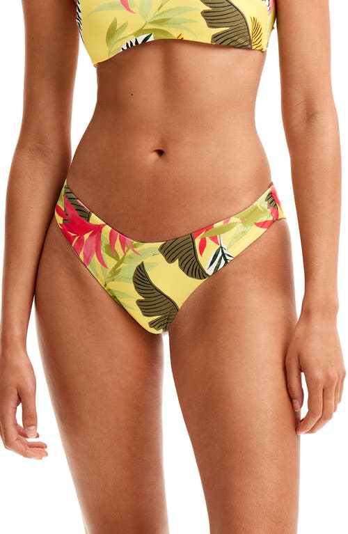 Desigual Palms Bikini Bottoms Yellow at Nordstrom,