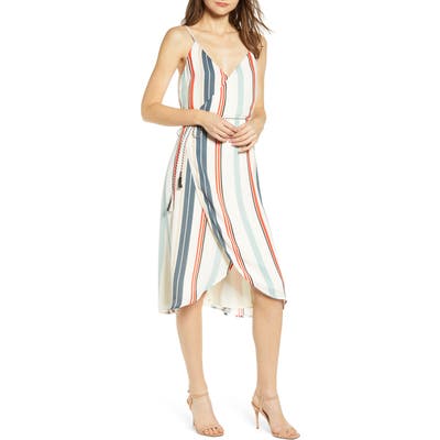 Cupcakes And Cashmere Desert Stripe Wrap Dress, Ivory
