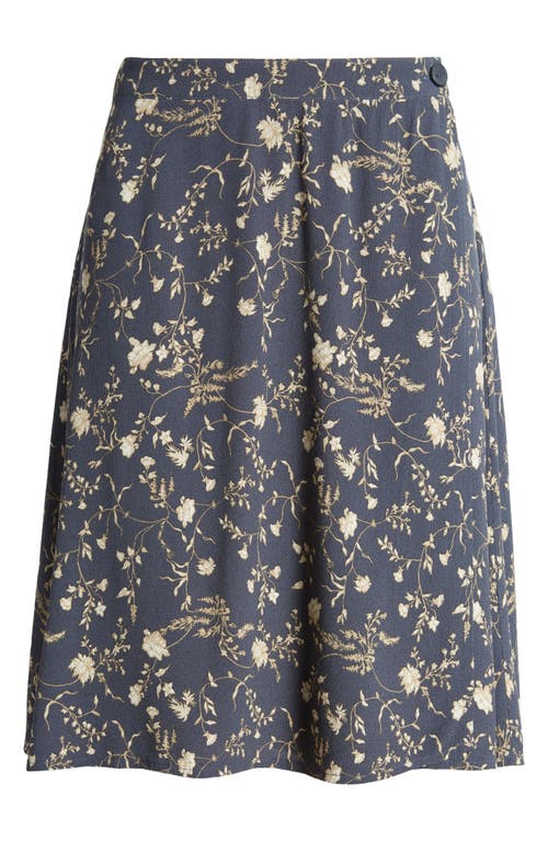 Shop Treasure & Bond Floral Button Wrap Skirt In Navy Armada Wild Vine