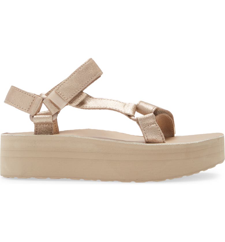 Teva Metallic Flatform Universal Leather Sandal | Nordstrom