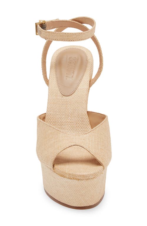 Shop Schutz Neith Platform Wedge Sandal In Areia/light Beige