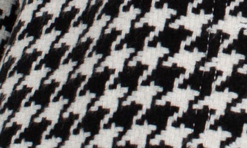 Liverpool Houndstooth Check Crop Shacket In Black White Houndstooth