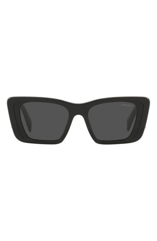 Prada Pr 08ys 1ab5s0 Cat Eye Sunglasses In Black/dark Grey