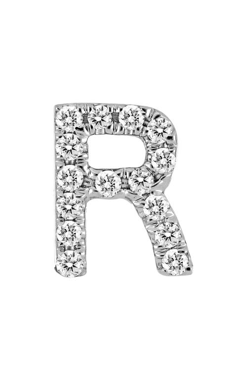 Bony Levy Single Initial Earring In White Gold/r