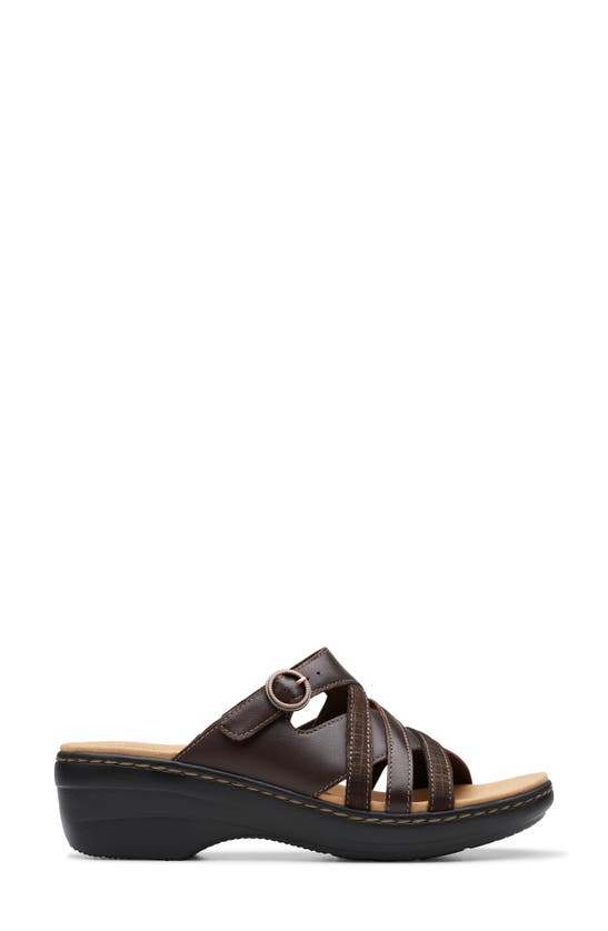 Clarks Merliah Holly Strappy Wedge Heel Platform Sandals In Dark Brown