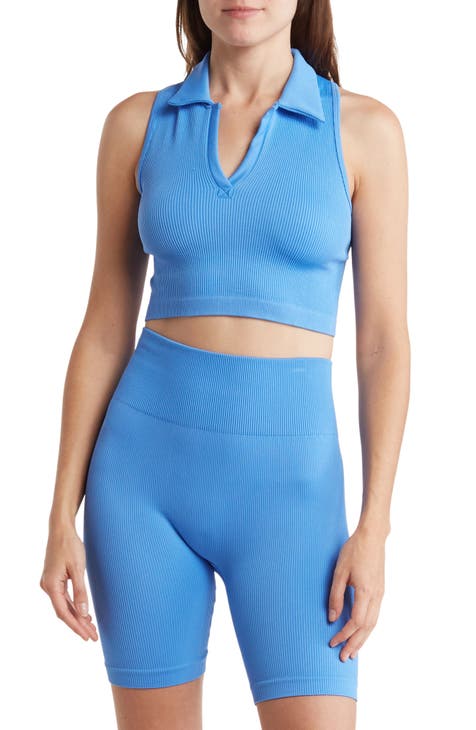 90 Degree By Reflex Women'S 2-Piece Ribbed Seamless Tank Top & Shorts Set -  Driftwood - Size L for Women