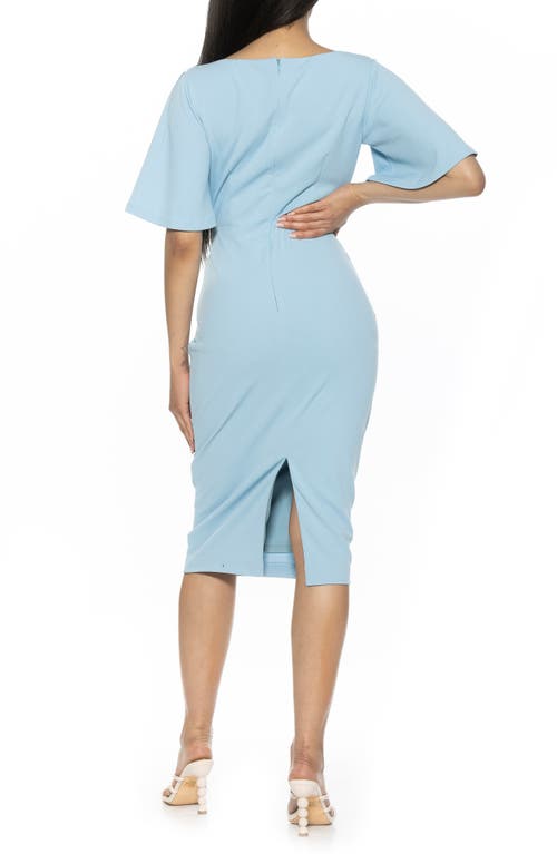 Alexia Admor Women's Ariah Draped Knee Sheath Dress In Halogen Blue