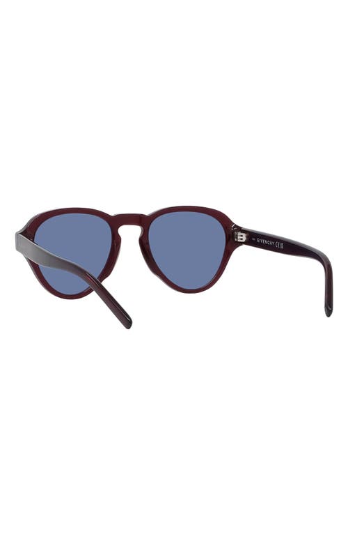 Shop Givenchy Gv Day 51mm Pilot Sunglasses In Shiny Bordeaux/blue