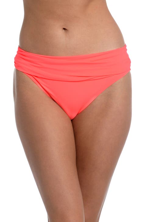 Coral Stripe Bikini Bottom, Swimwear