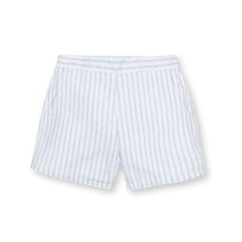 Shop Hope & Henry Flat Front Linen Short In Riviera Stripe