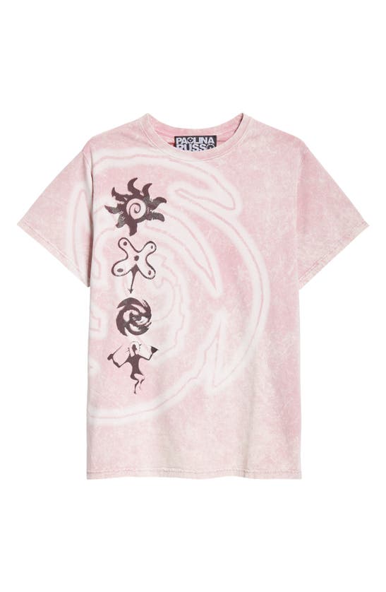 Shop Paolina Russo Gender Inclusive Cotton Graphic T-shirt In Dusty Pink