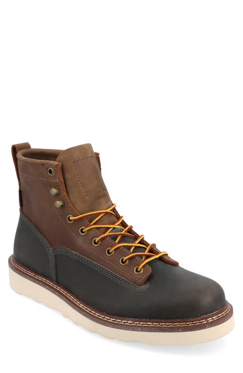 Leather Boot in Blue/Brown