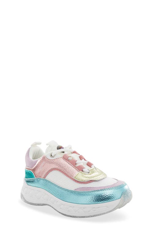 Kurt Geiger London Kids' Mini Kensington Sneaker Coral Pastel Rainbow at Nordstrom, M