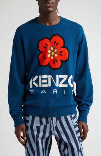 Kenzo Boke Flower Oversize Graphic Hoodie In Midnight Blue
