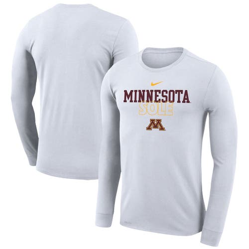 Nike White Minnesota Golden Gophers 2023 On Court Bench Long Sleeve T-Shirt