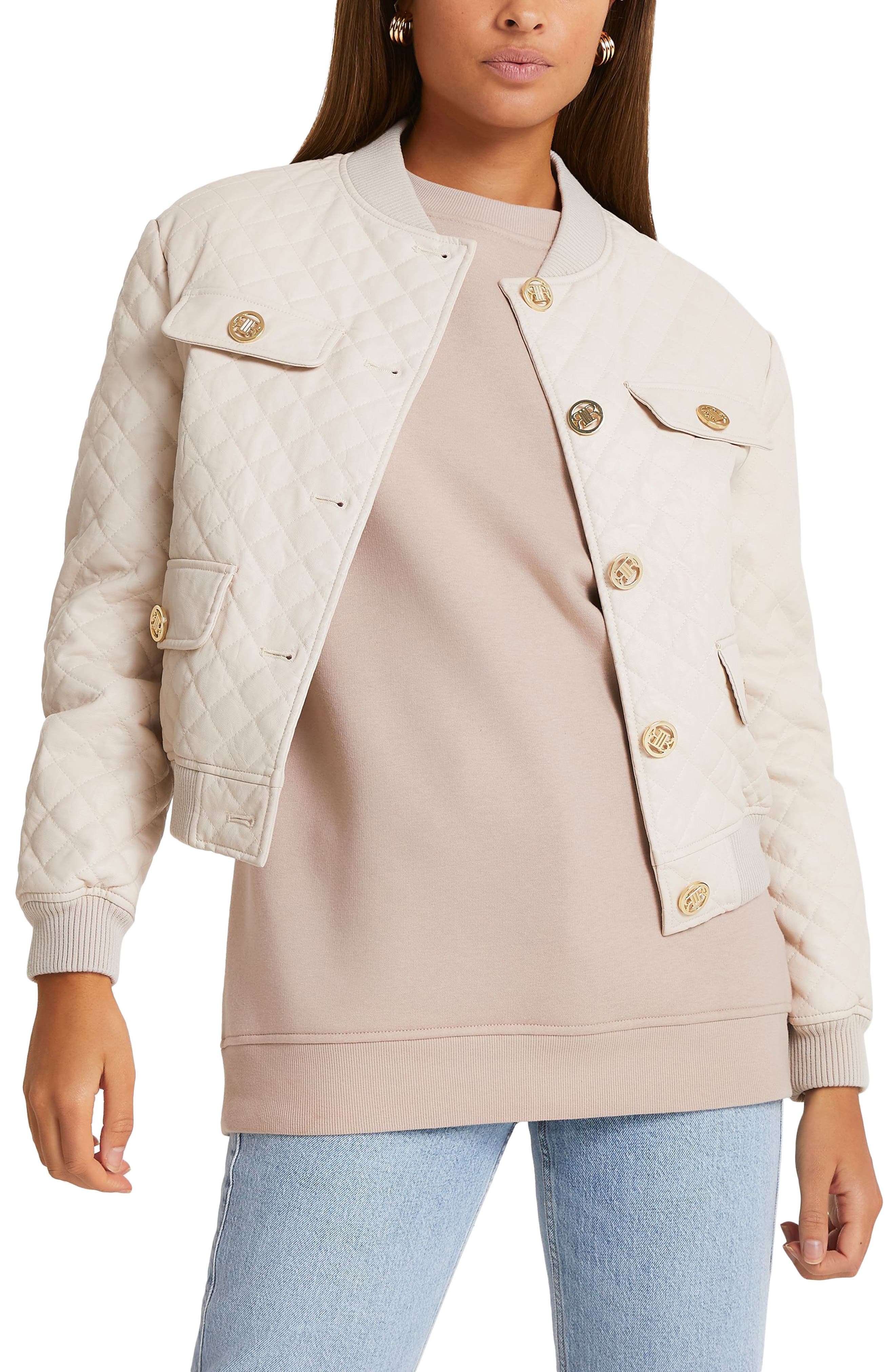 river island leather bomber jacket