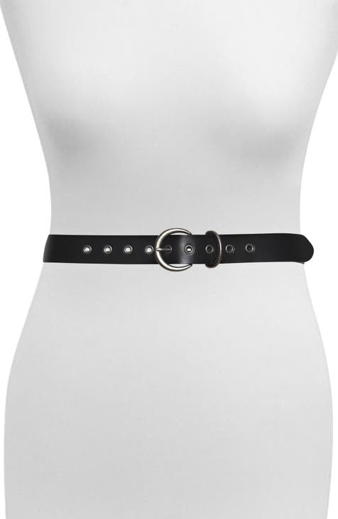 Fashion Leather Set Belt & Necklace Belt Women Silver 