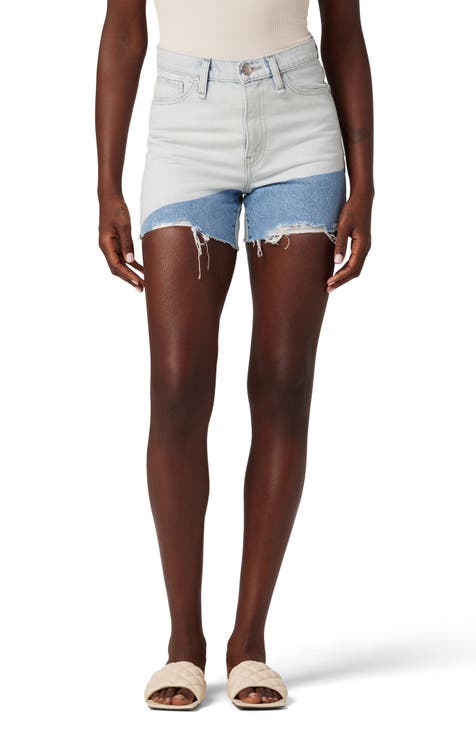 Devon High Waist Denim Boyfriend Shorts (Extracted Triangle)