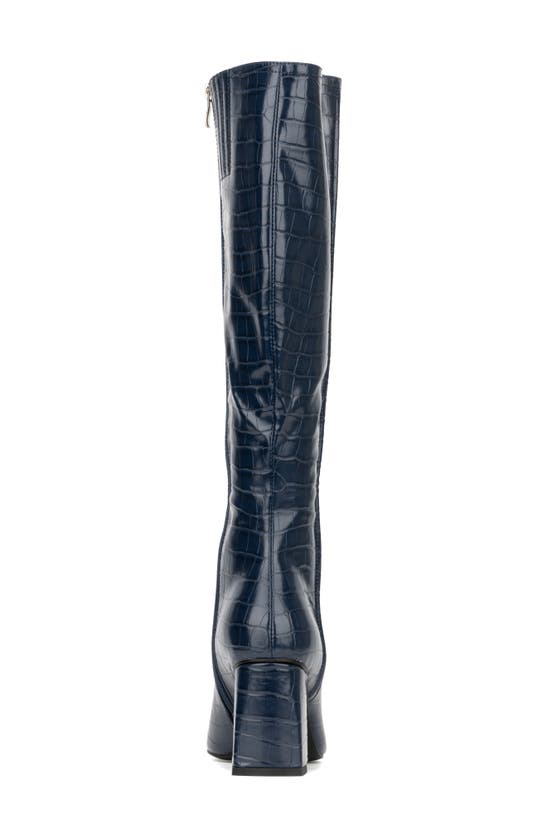 Torgeis Angelica Croc Embossed Tall Boot In Blue