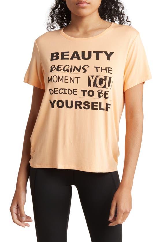 Psk Collective Beauty Graphic Tee In Peach