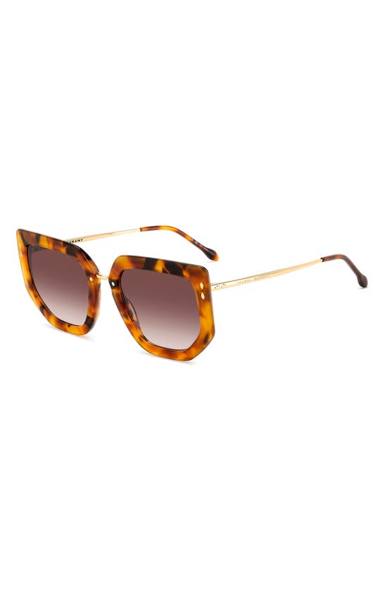 Shop Isabel Marant 55mm Gradient Cat Eye Sunglasses In Havana Gold/ Brown Gradient