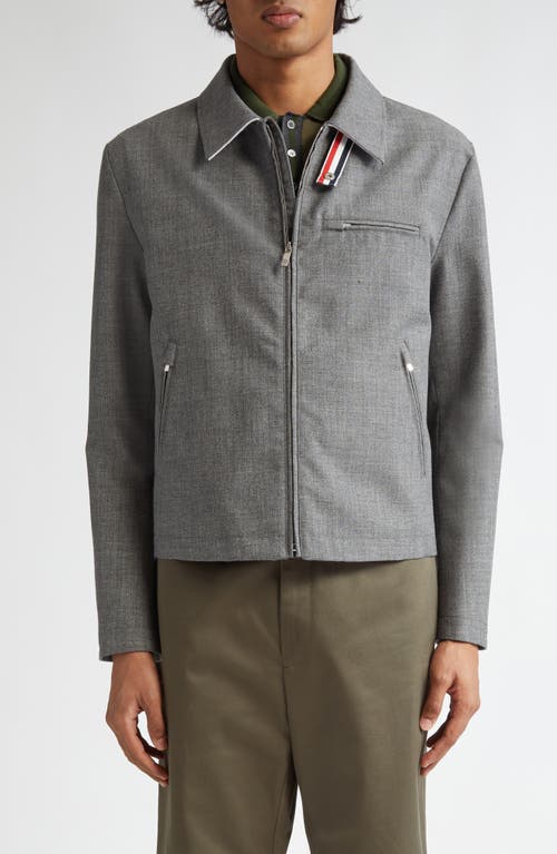 Shop Thom Browne Fit 2 Wool Hopsack Golf Jacket In Medium Grey