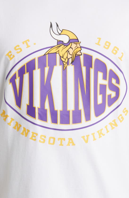 Shop Hugo Boss Boss X Nfl Stretch Cotton Graphic T-shirt In Minnesota Vikings White