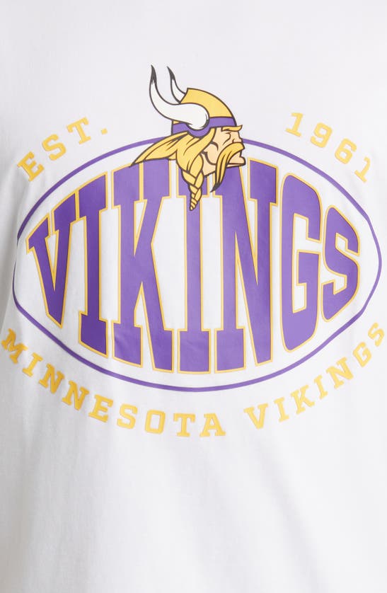 Hugo Boss Boss X Nfl Stretch Cotton Graphic T-shirt In Minnesota Vikings White