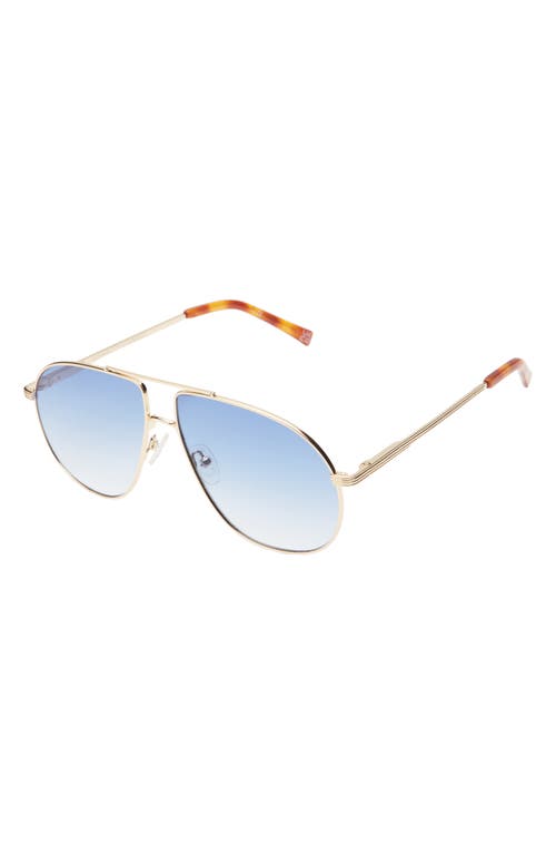 Shop Le Specs Schmaltzy 60mm Aviator Sunglasses In Bright Gold/vintage Tort