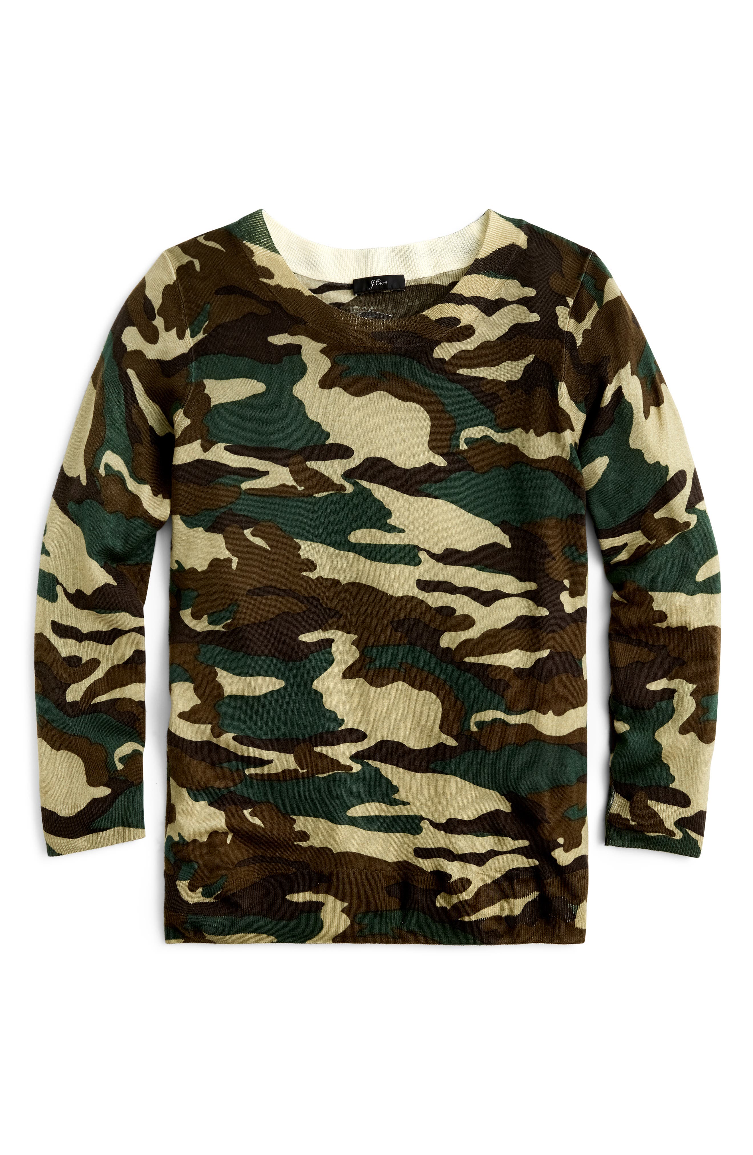 j crew camo sweater