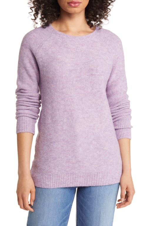 caslon(r) Cozy Raglan Sleeve Sweater in Purple Sheer