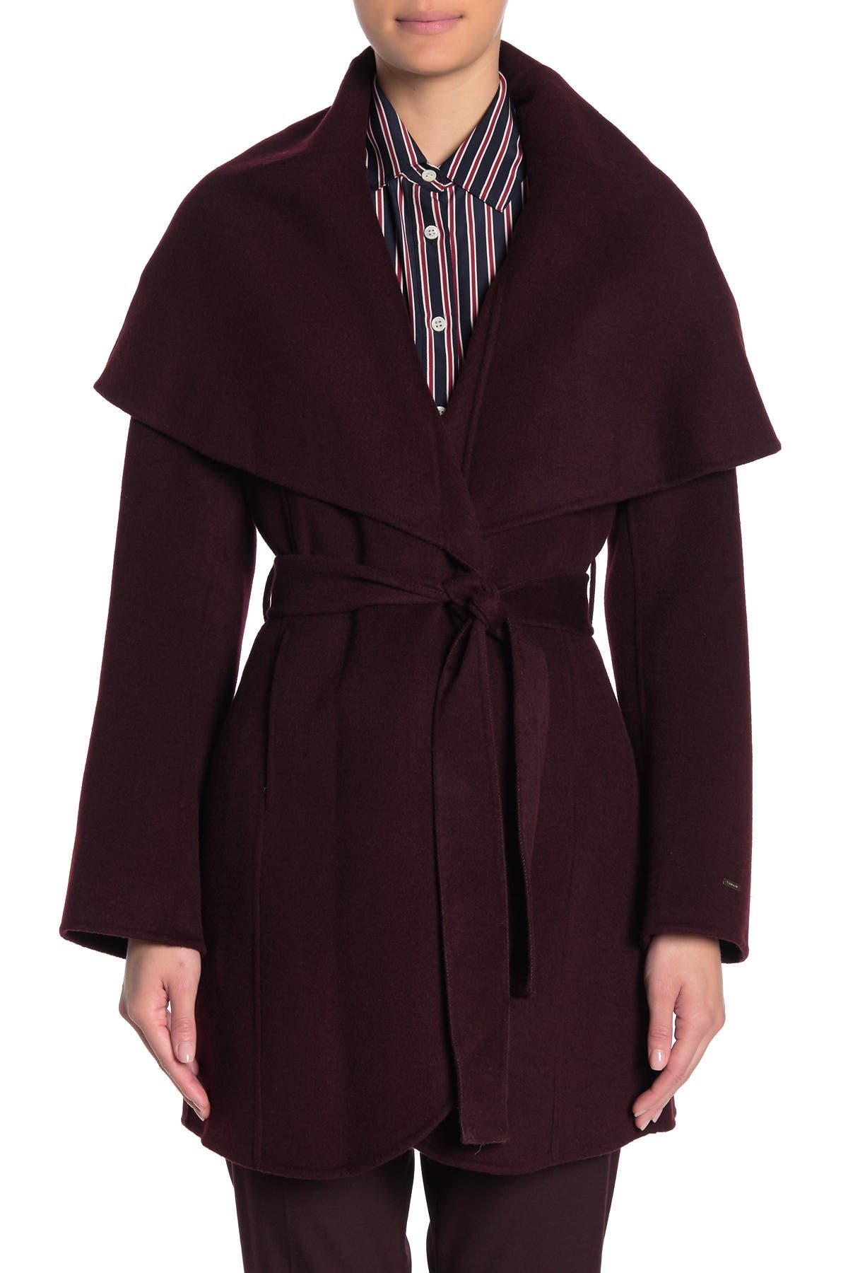 Tahari | Marilyn Cape Overlay Wool Blend Coat | Nordstrom Rack