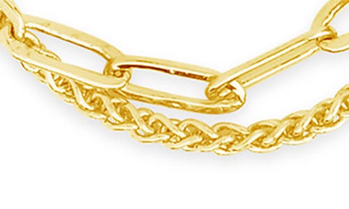Sterling Forever Emery Textured Chain Necklace In Gold